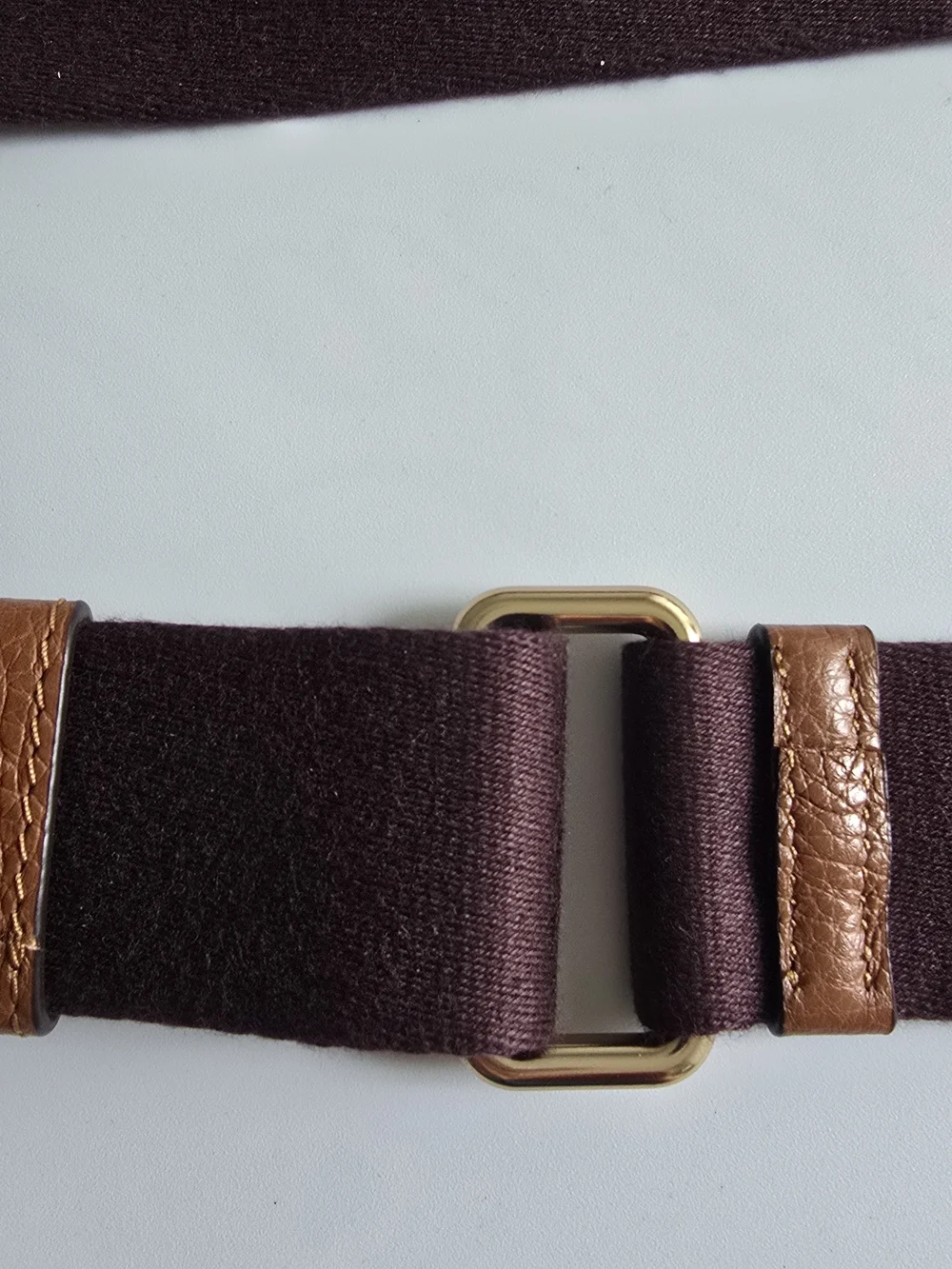 NWOT Authentic Coach Brown and Tan Crossbody Strap with Gold Hardware